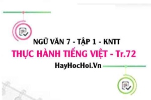 Soạn bài Thực hành tiếng Việt trang 72 lớp 7 Kết nối tri thức tập 1